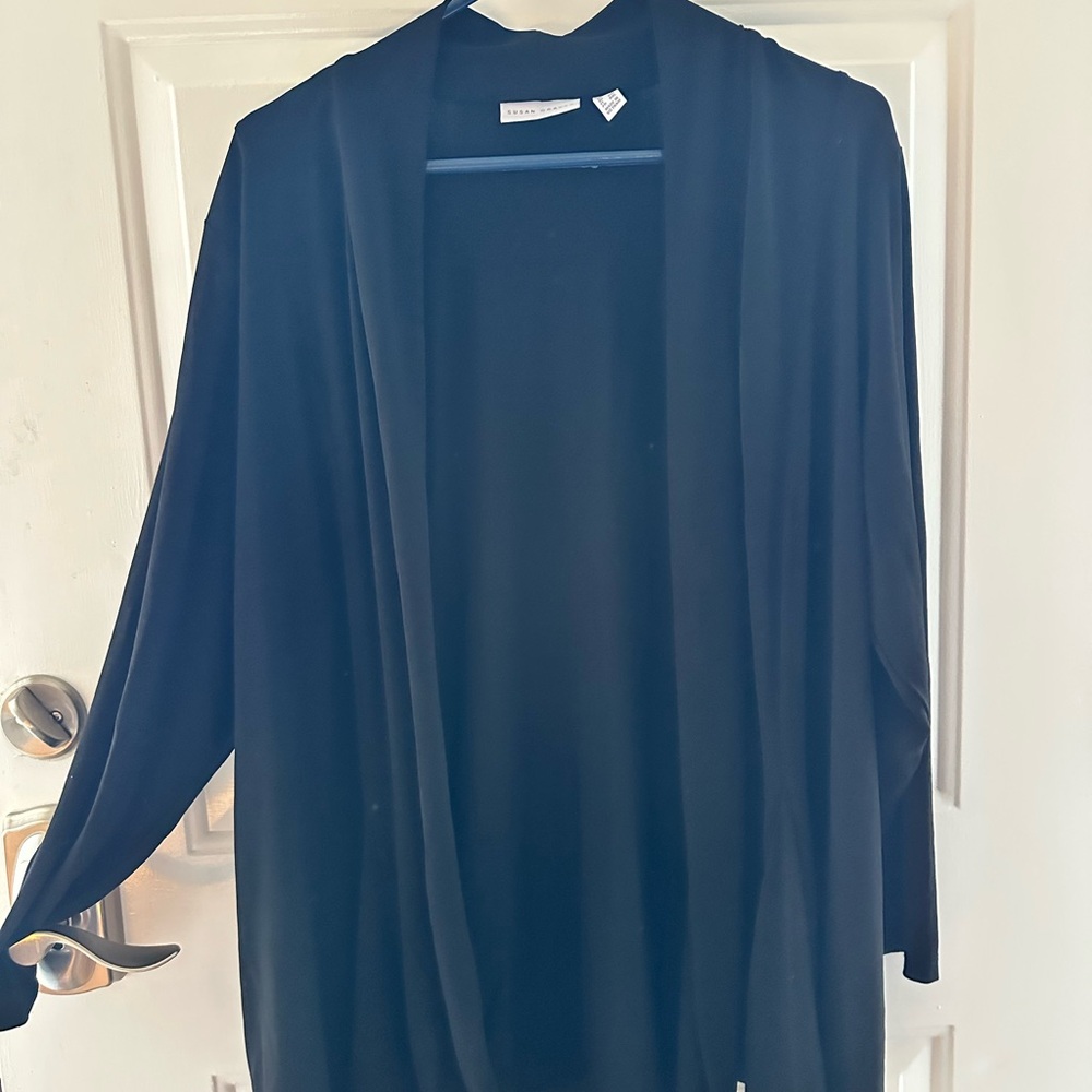 Susan Graver Elegant Black Cardigan